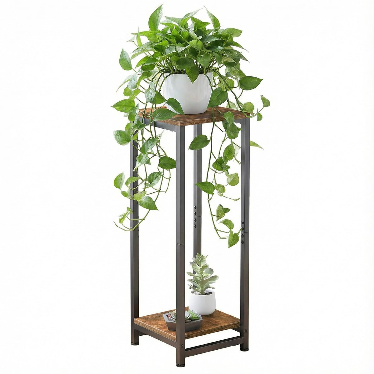 VonDream 2-tier tall plant stand front view for compact indoor greenery.
