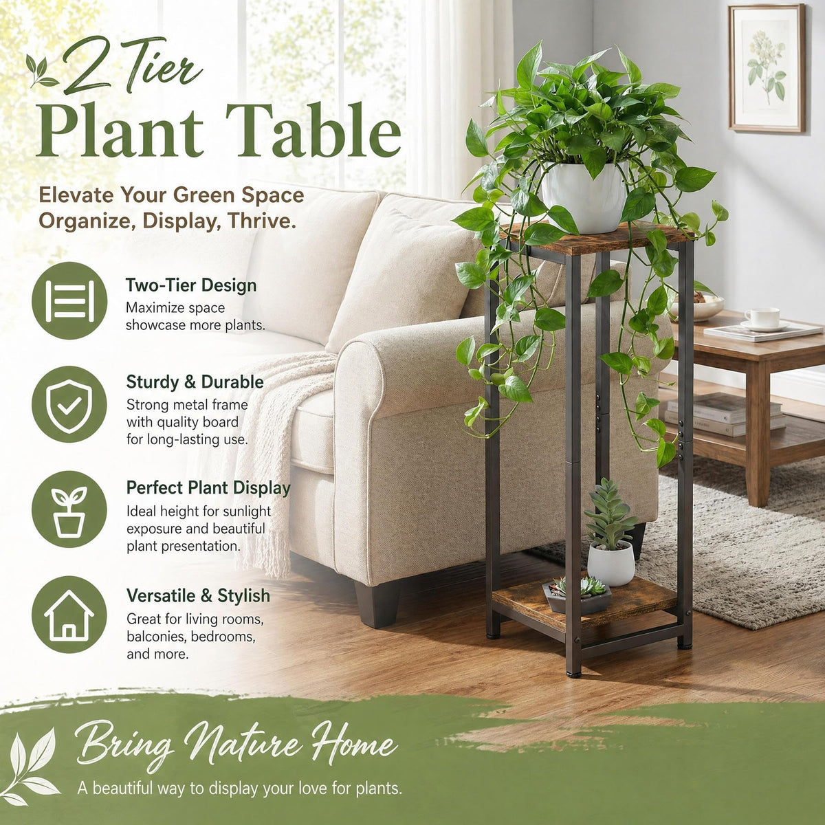 VonDream metal and engineered wood close-up shows sturdy frame.