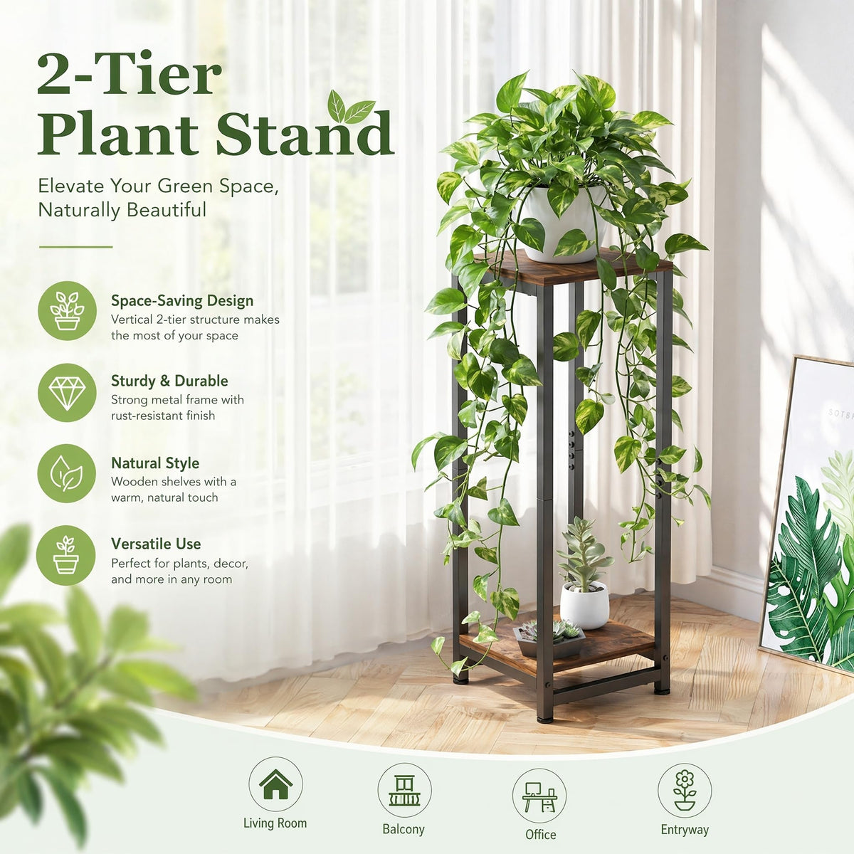 VonDream plant display for 3–5 plants creates vertical garden effect.