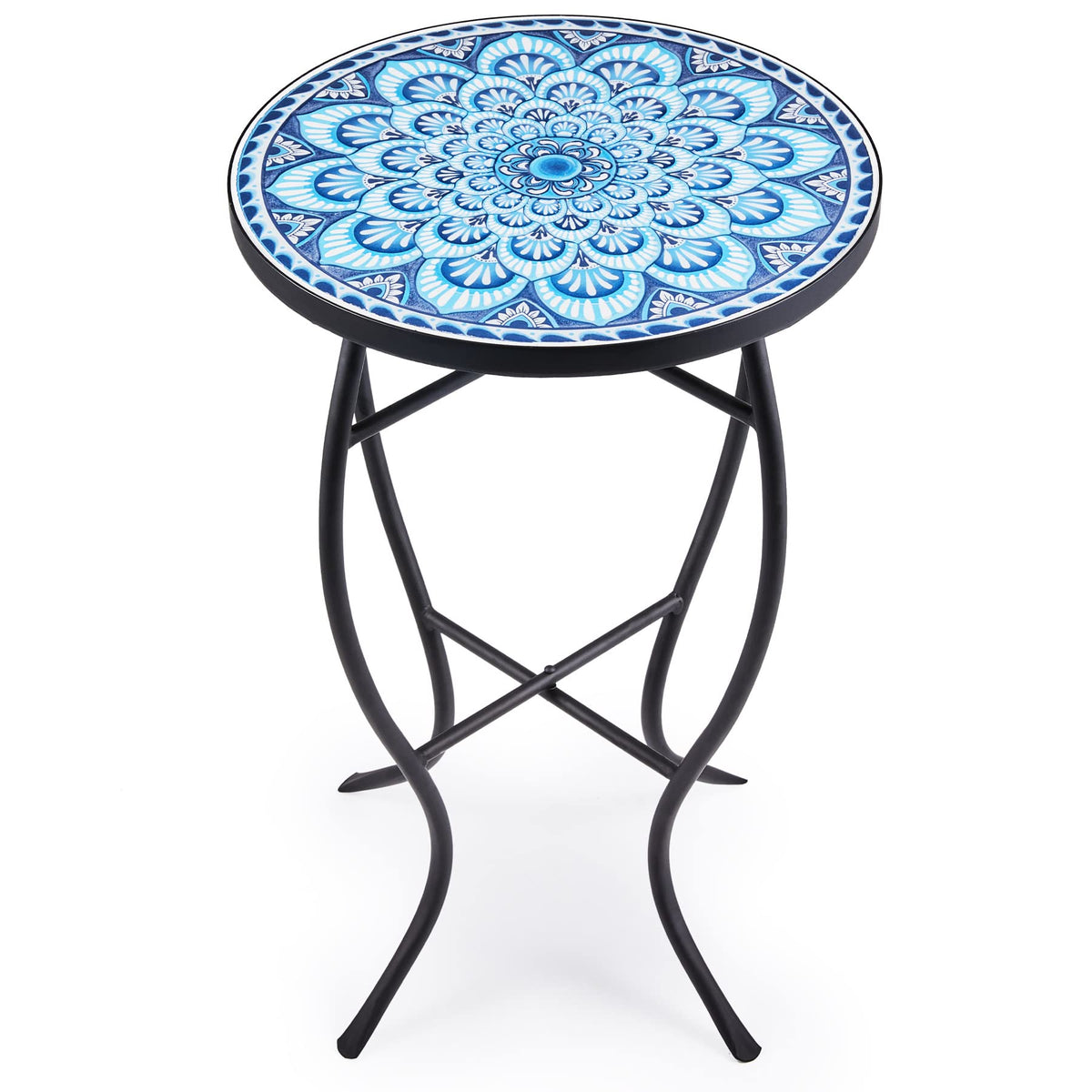 VONLUCE mosaic side table with ceramic top for stylish indoor or outdoor use.