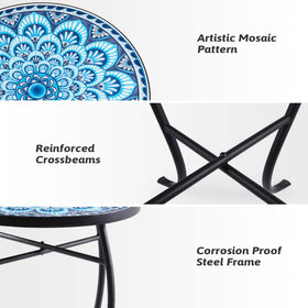 VONLUCE mosaic side table blends with garden or living spaces.