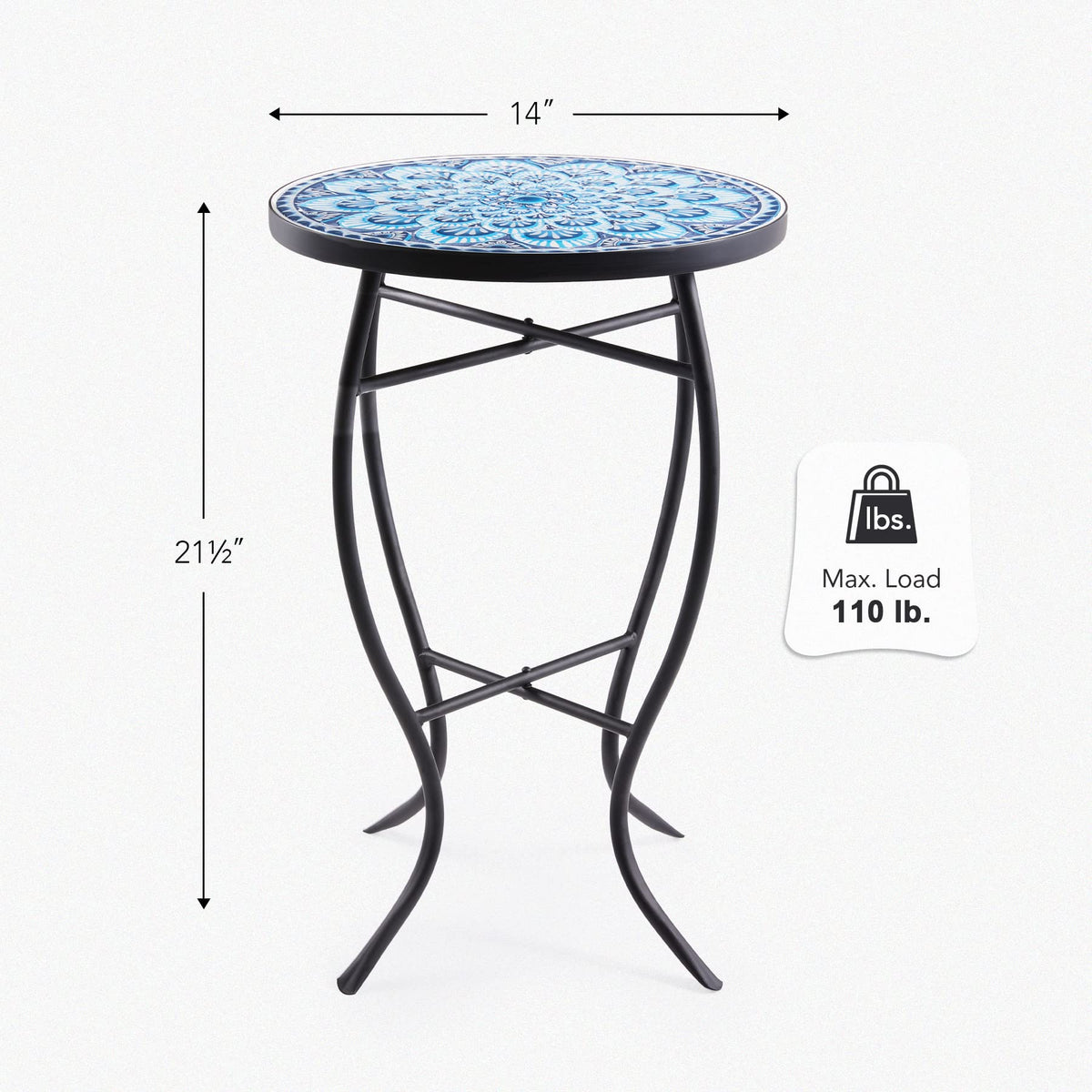 VONLUCE mosaic side table ships with clear assembly instructions.