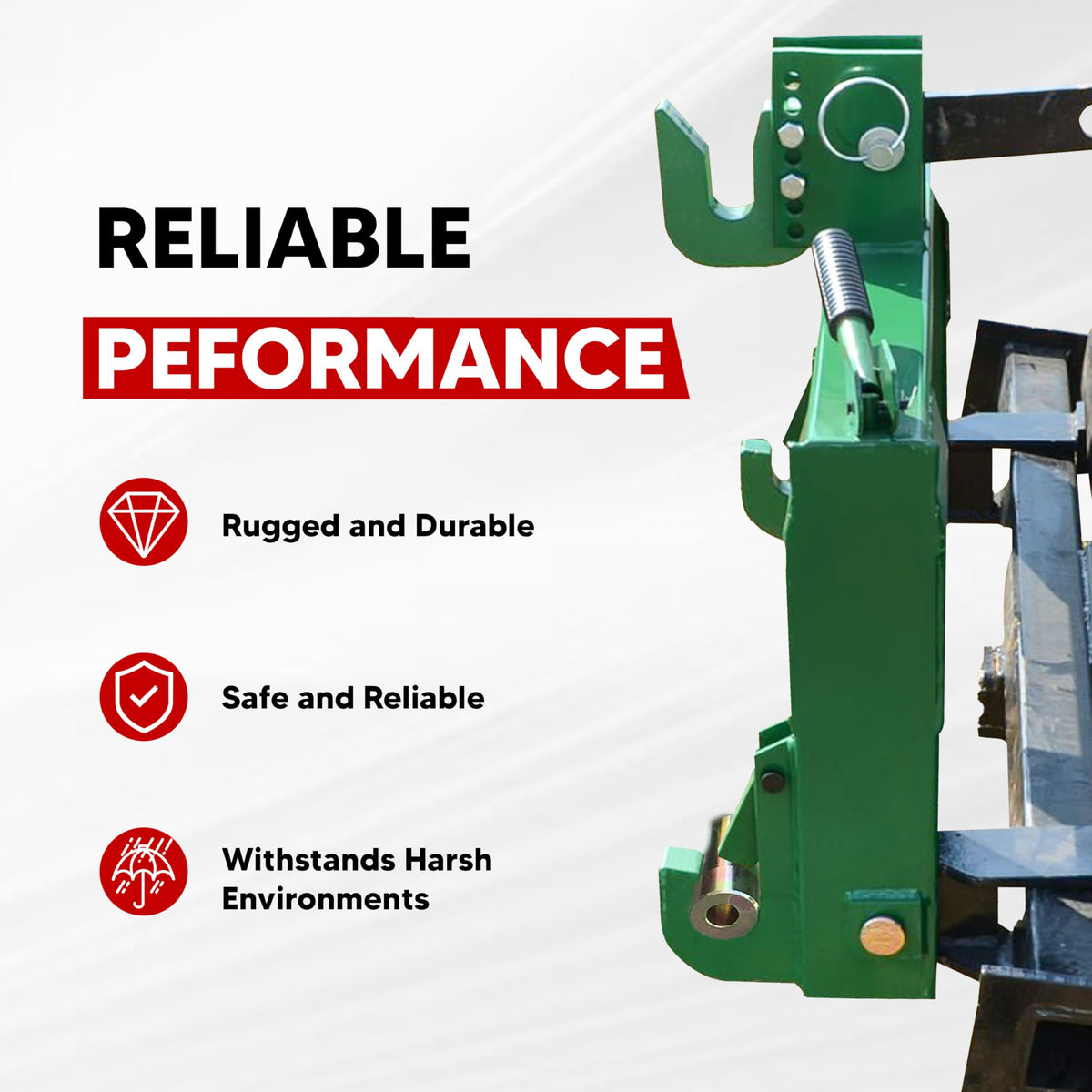 VONLX easy-install components compatible with John Deere and SpeeCo quick hitches.