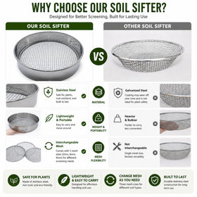 Vonoso sifter ideal for garden and outdoor work sites.