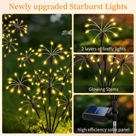 VOOKRY two-layer firework lights provide vivid garden accents after dusk.
