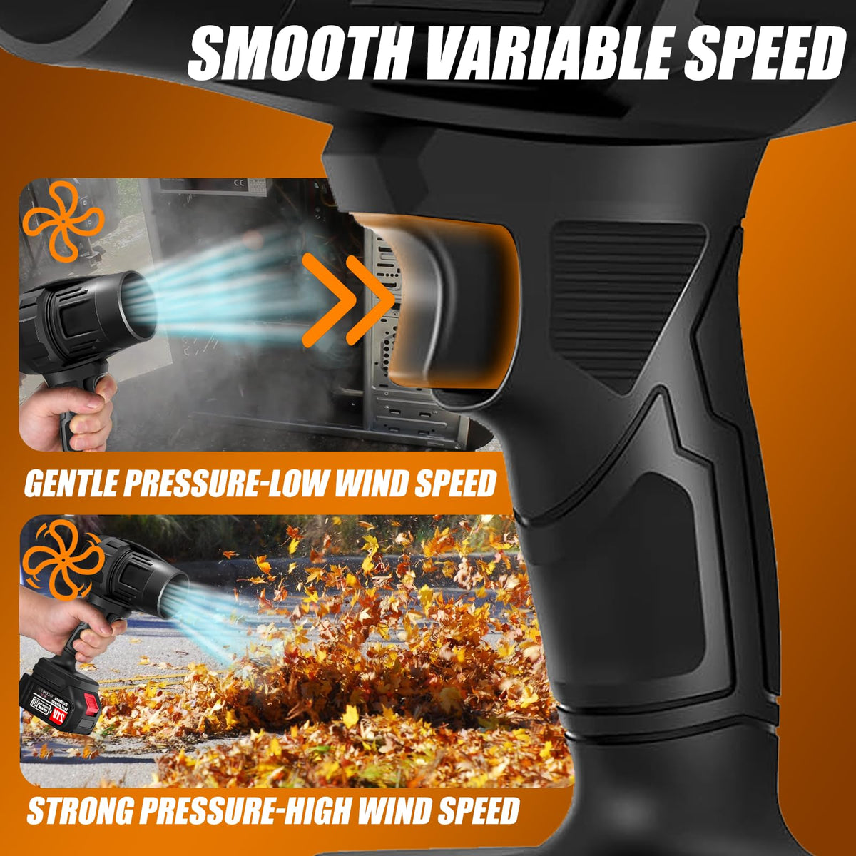 Vopot 400 CFM airflow and 60 m/s wind power for thorough debris removal