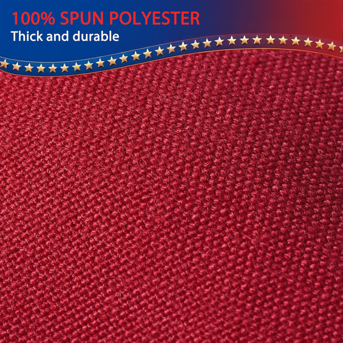 VORENUS flag close-up with embroidered stars showing premium stitching