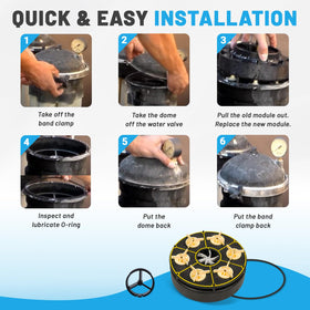 Packaged contents include valve module and o-ring for complete setup.