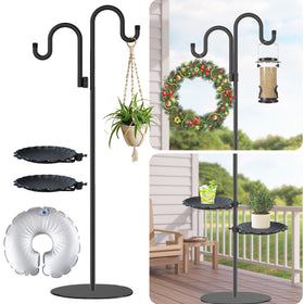Vorriop shepherd hook stand overview shows a versatile garden and balcony setup.