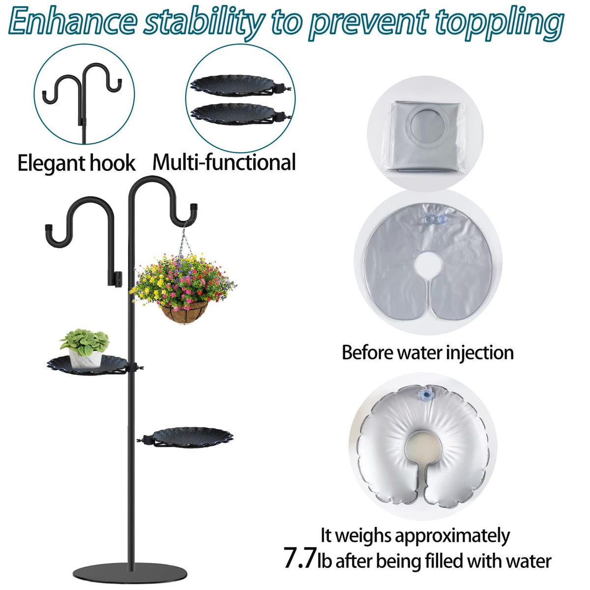Vorriop wide-gap-for-large-items allows hanging large feeders and lanterns.