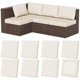 Vorshape 8Pcs stretch patio cushion covers on a sofa provide a wrinkle-free, tailored look.