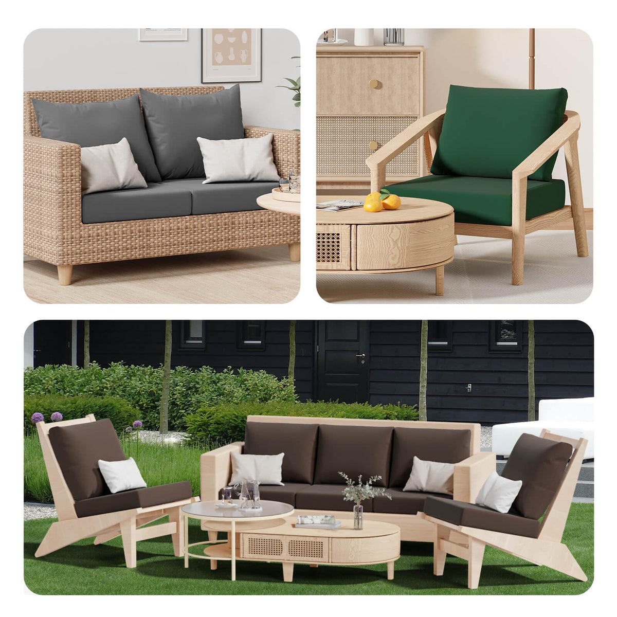 Vorshape versatile cushion covers for indoor and outdoor spaces.