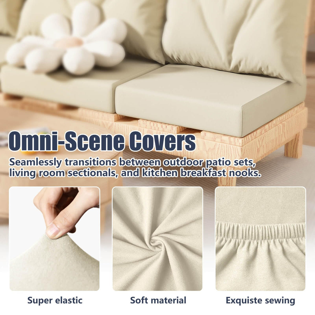 Vorshape cushion covers fit both outdoor and indoor furniture for versatile décor.