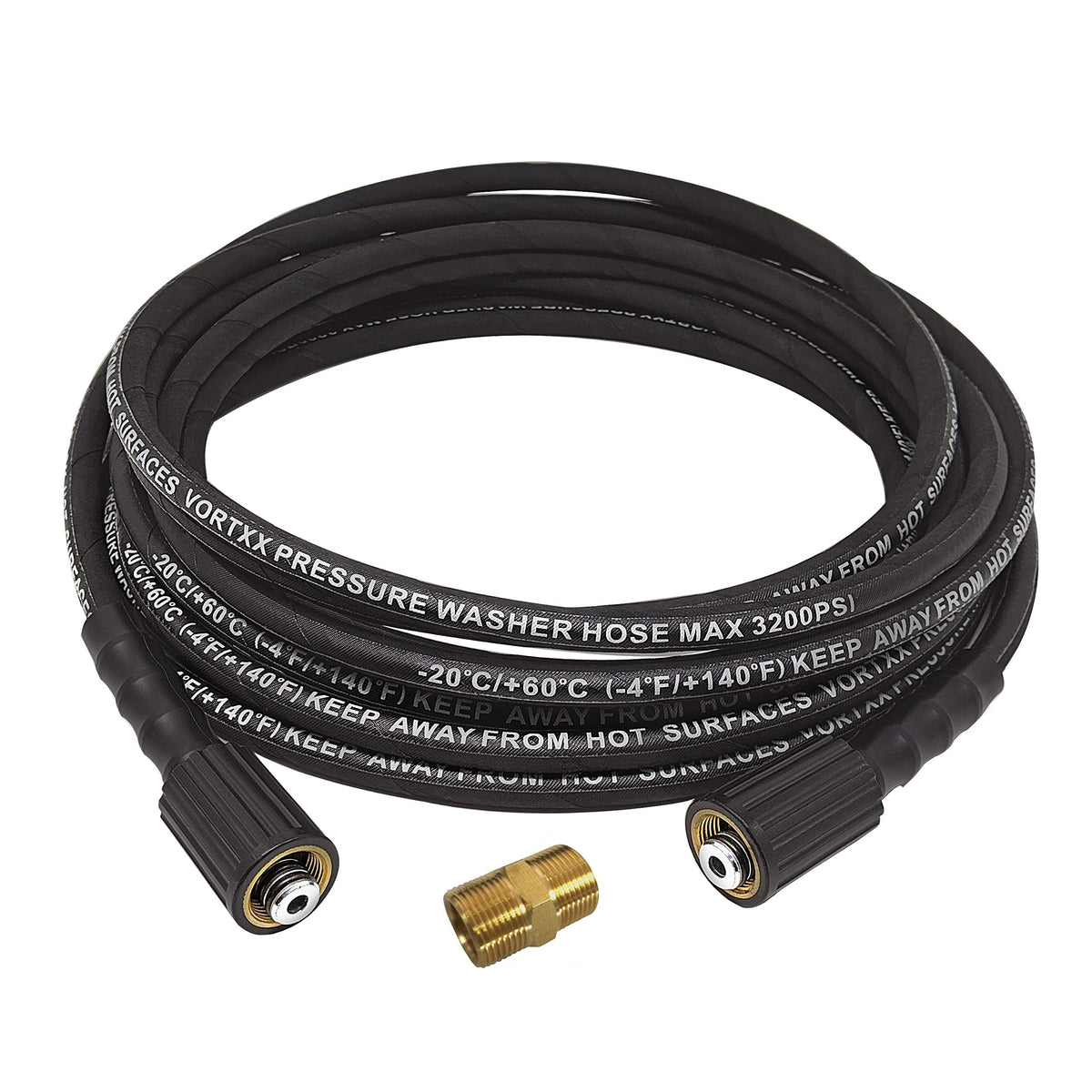 Vortxx 1/4in extension hose connected to Sun Joe SPX3000 for versatile reach.