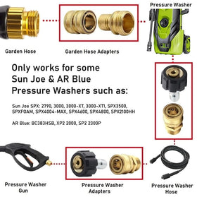 Vortxx three-eighths quick release end demonstrates secure, fast attachment to compatible pressure washers.
