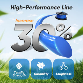 Auto-feed weed wacker string design for quick, winding-free operation.