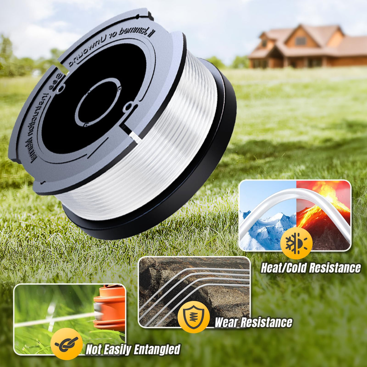 VOSOIR automatic-feed spool reduces manual winding during yard work.