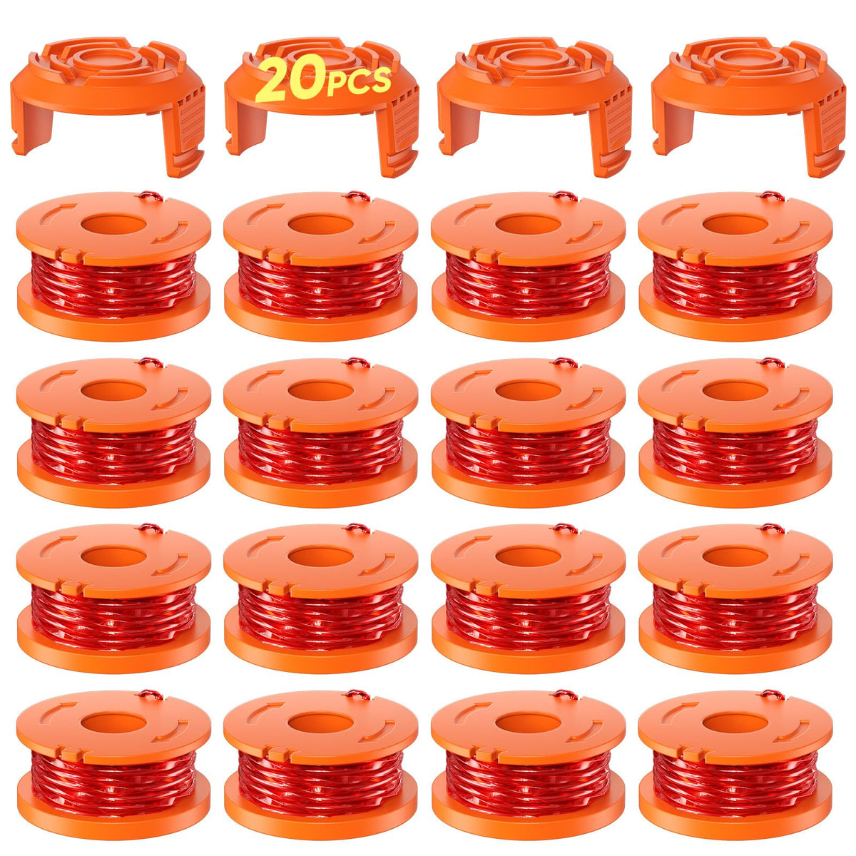 VOSOIR WA0010 replacement spools in a 16-pack for Worx trimmers