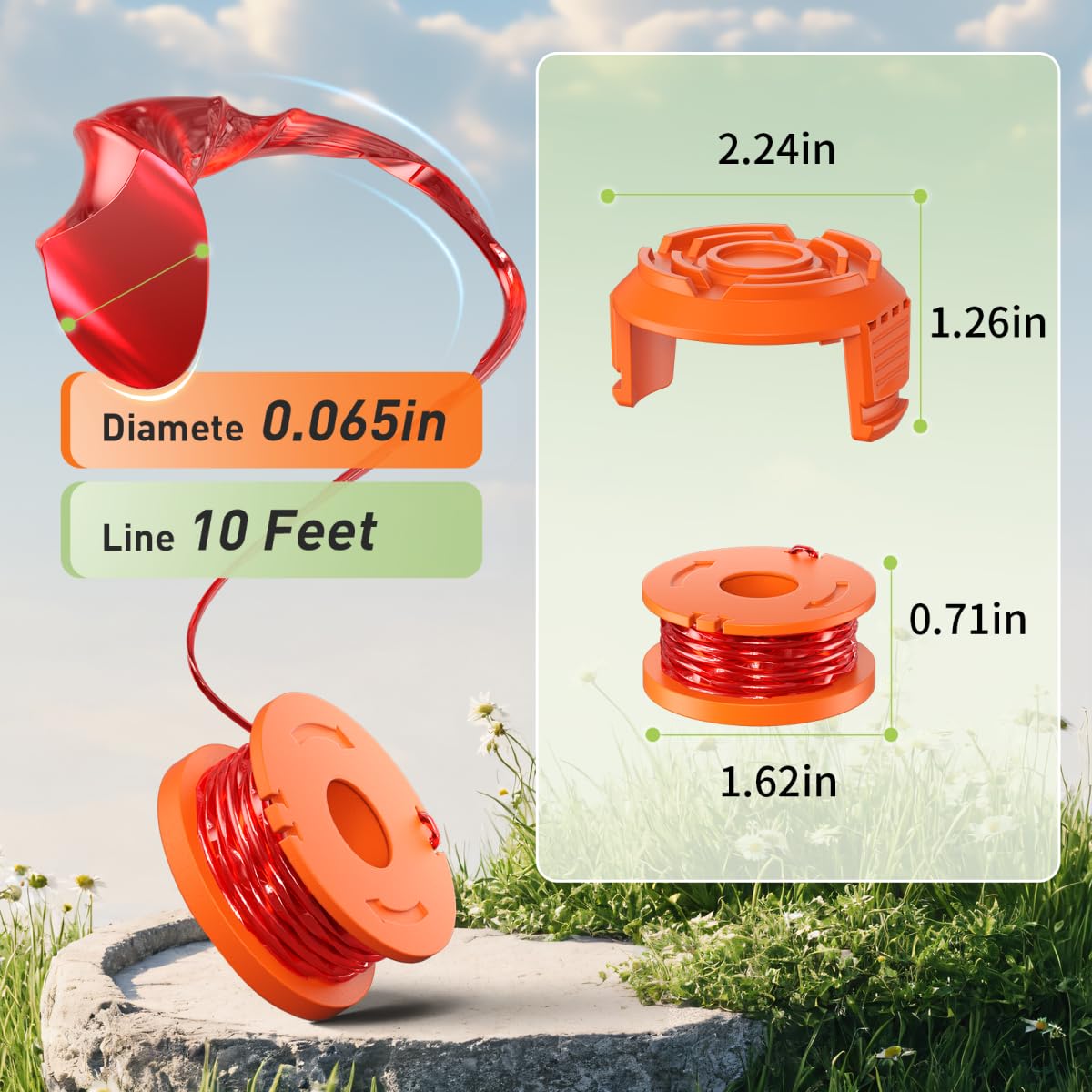 VOSOIR WA0010 trimmer line 0.065 inch, 10 ft for durable cuts