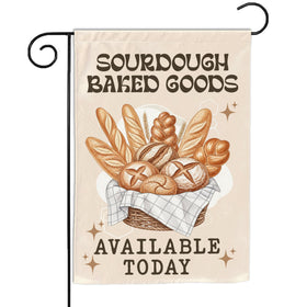 VOTANTA sourdough bread flag, double-sided, enhances garden curb appeal with bakery charm.