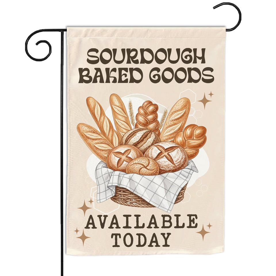 VOTANTA sourdough bread flag, double-sided, enhances garden curb appeal with bakery charm.