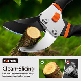 VOTREK pruning shears jam-proof spring enables smooth, consistent pruning.