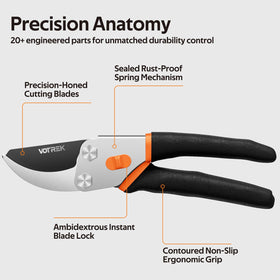 VOTREK pruning shears offer versatile, multi-purpose pruning for various garden tasks.