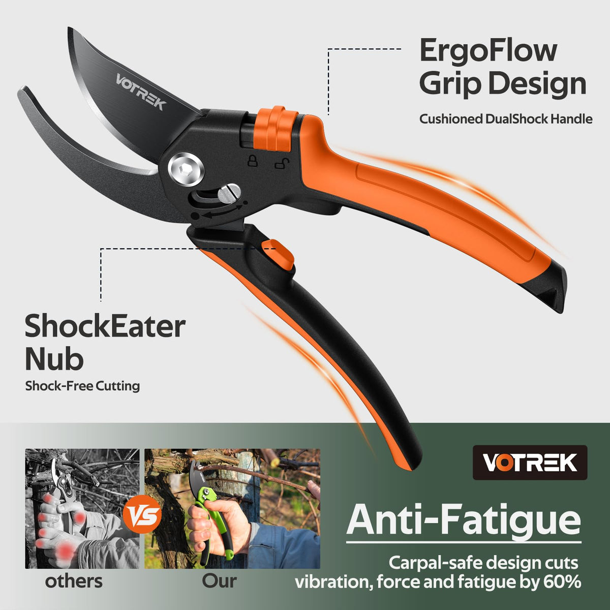 VOTREK sealed-spring design resists rust and sticking.
