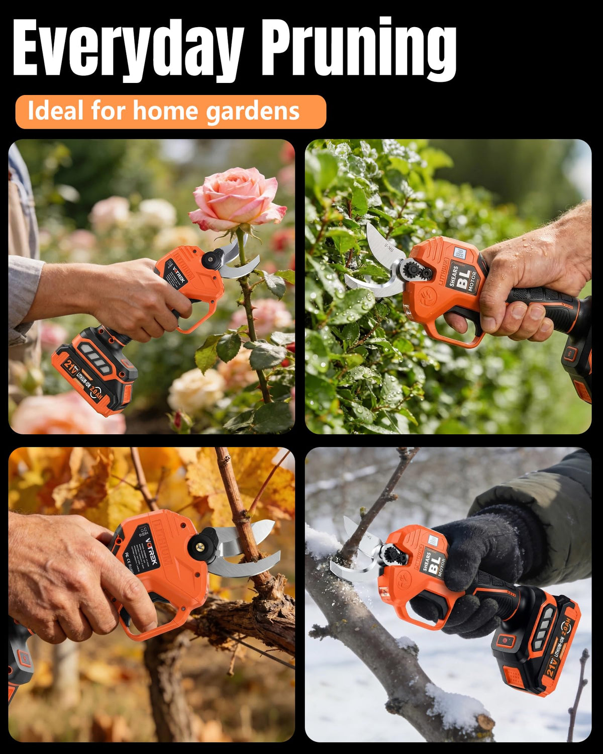 VOTREK LCD display shows battery level and cut count for monitoring.