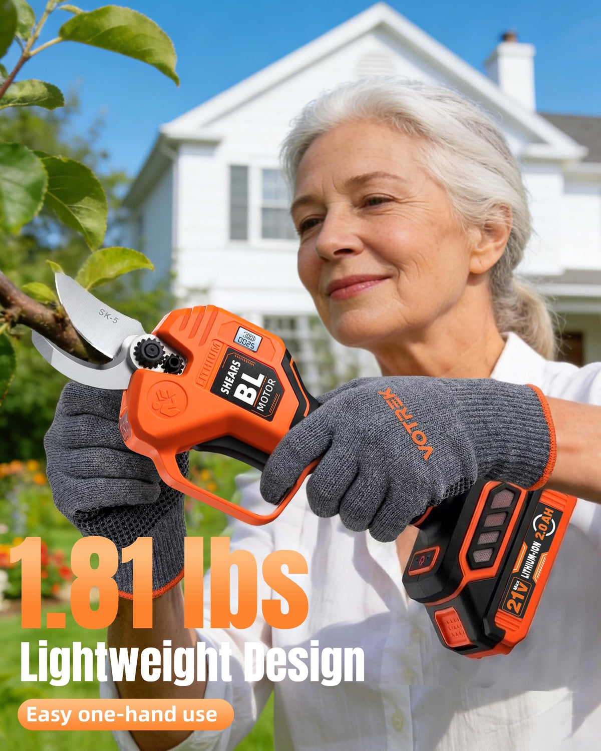 VOTREK lightweight 1.81 lb design reduces hand fatigue during use.