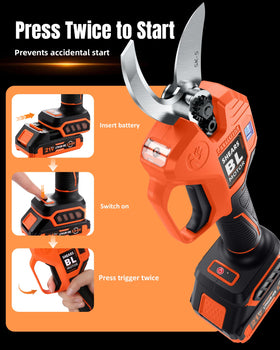 VOTREK two cutting modes for delicate trimming and thicker branches.