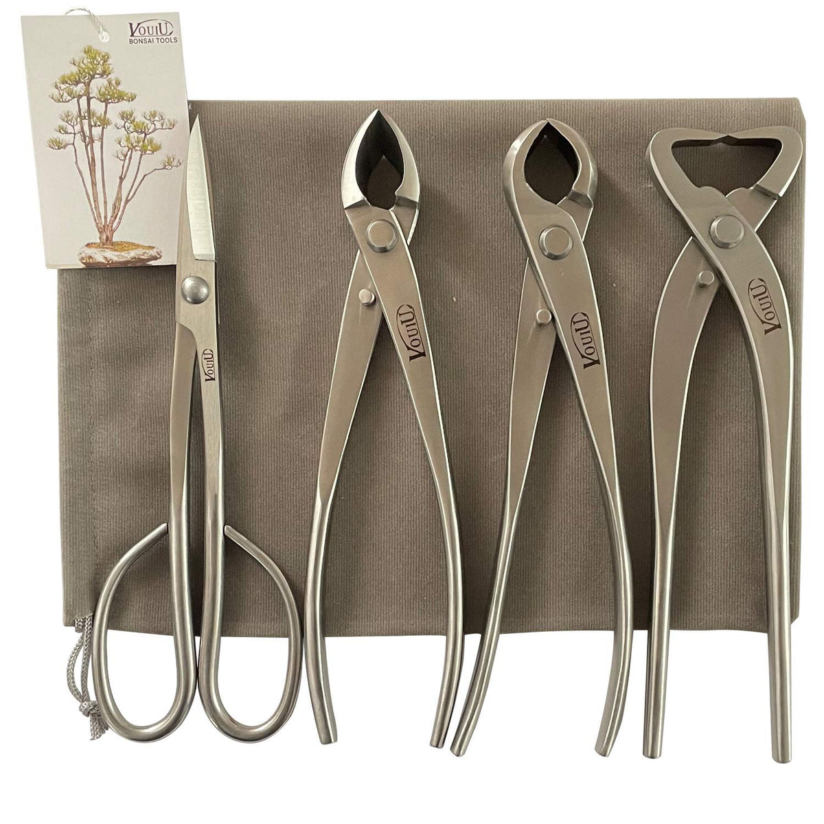 Vouiu 8-inch concave cutter for clean pruning of bonsai branches.