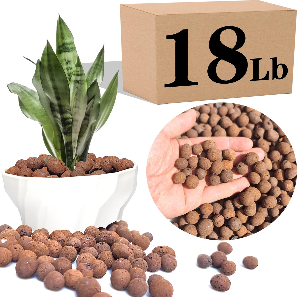 Voulosimi clay pebbles bag front for versatile growth media with drainage and root support