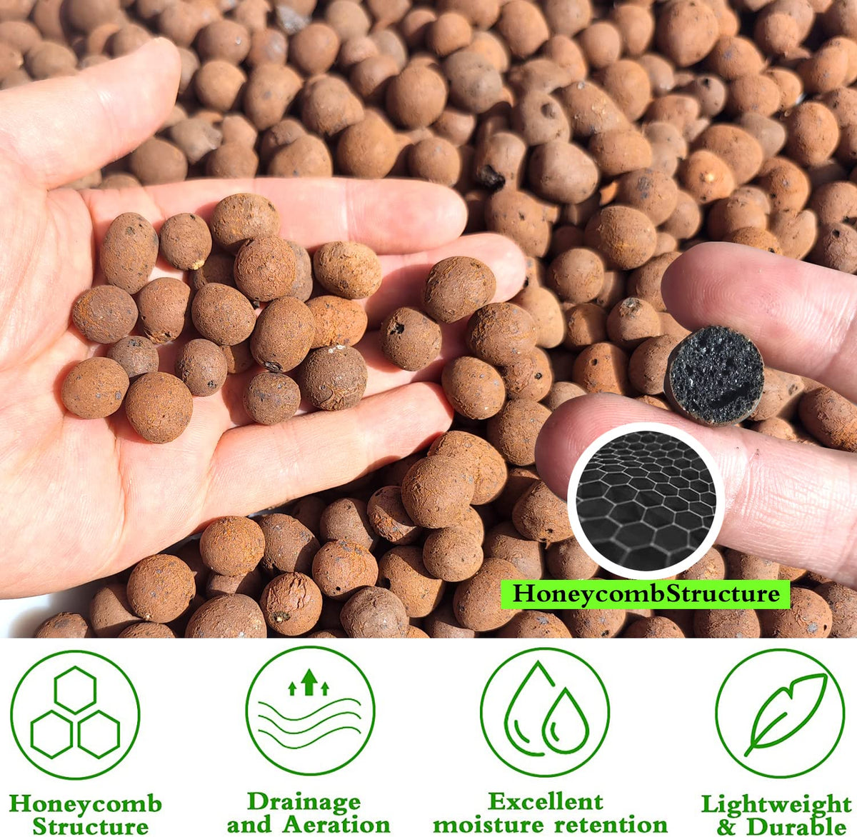 Voulosimi pebbles serving as a soil additive for better drainage and aeration