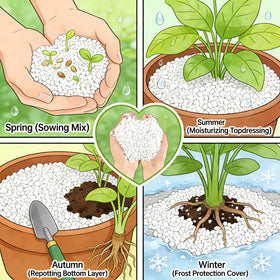 Voulosimi perlite applied in hydroponics for versatile root zone support.