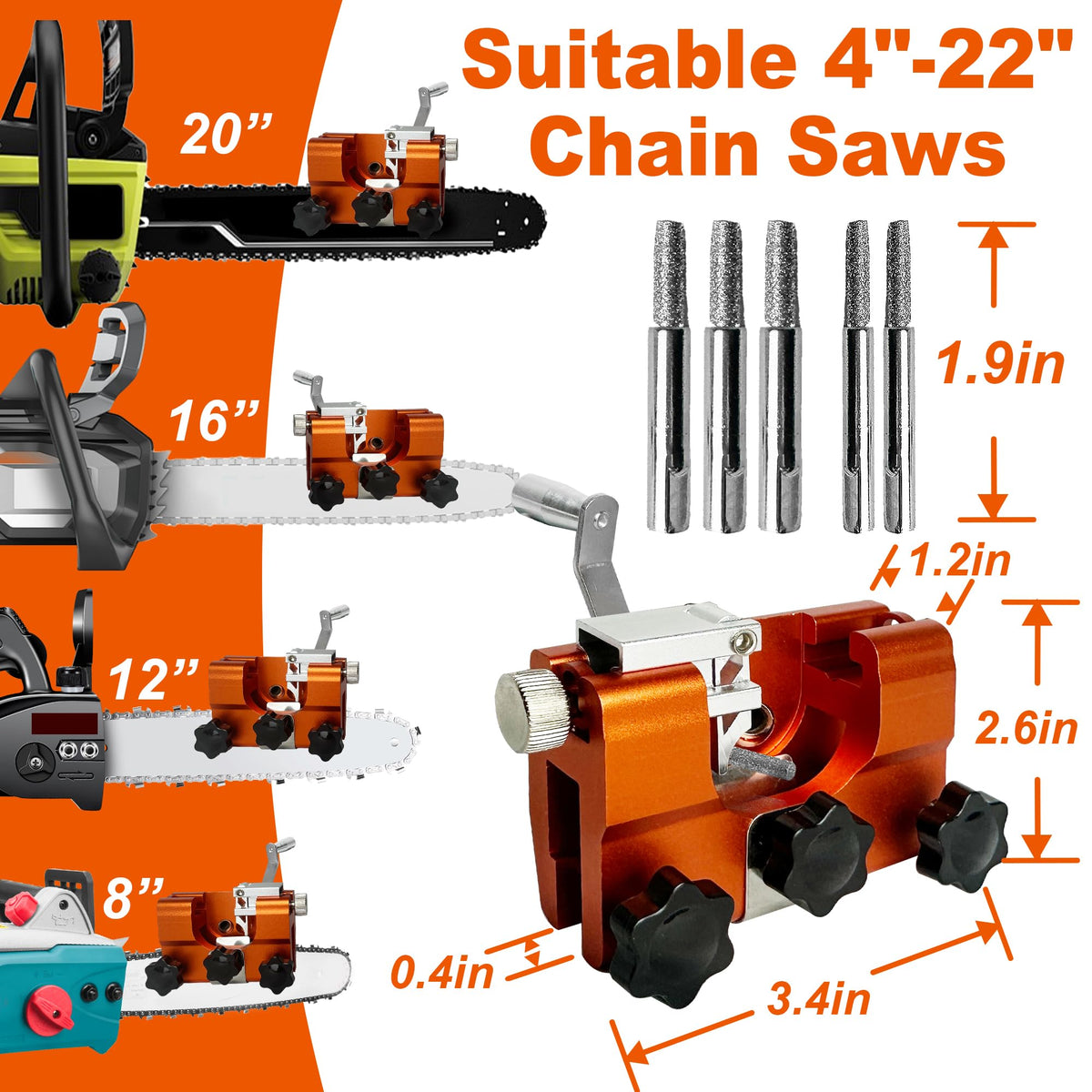 VOUSXLLEZ five tungsten carbide bits for durable sharpening.