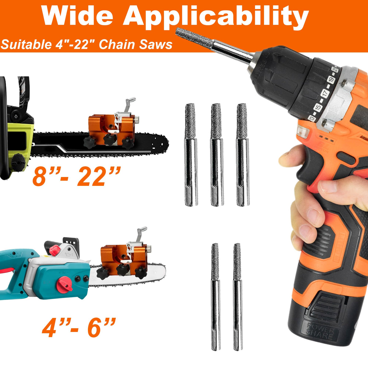VOUSXLLEZ drill-compatible setup for versatile sharpening options.
