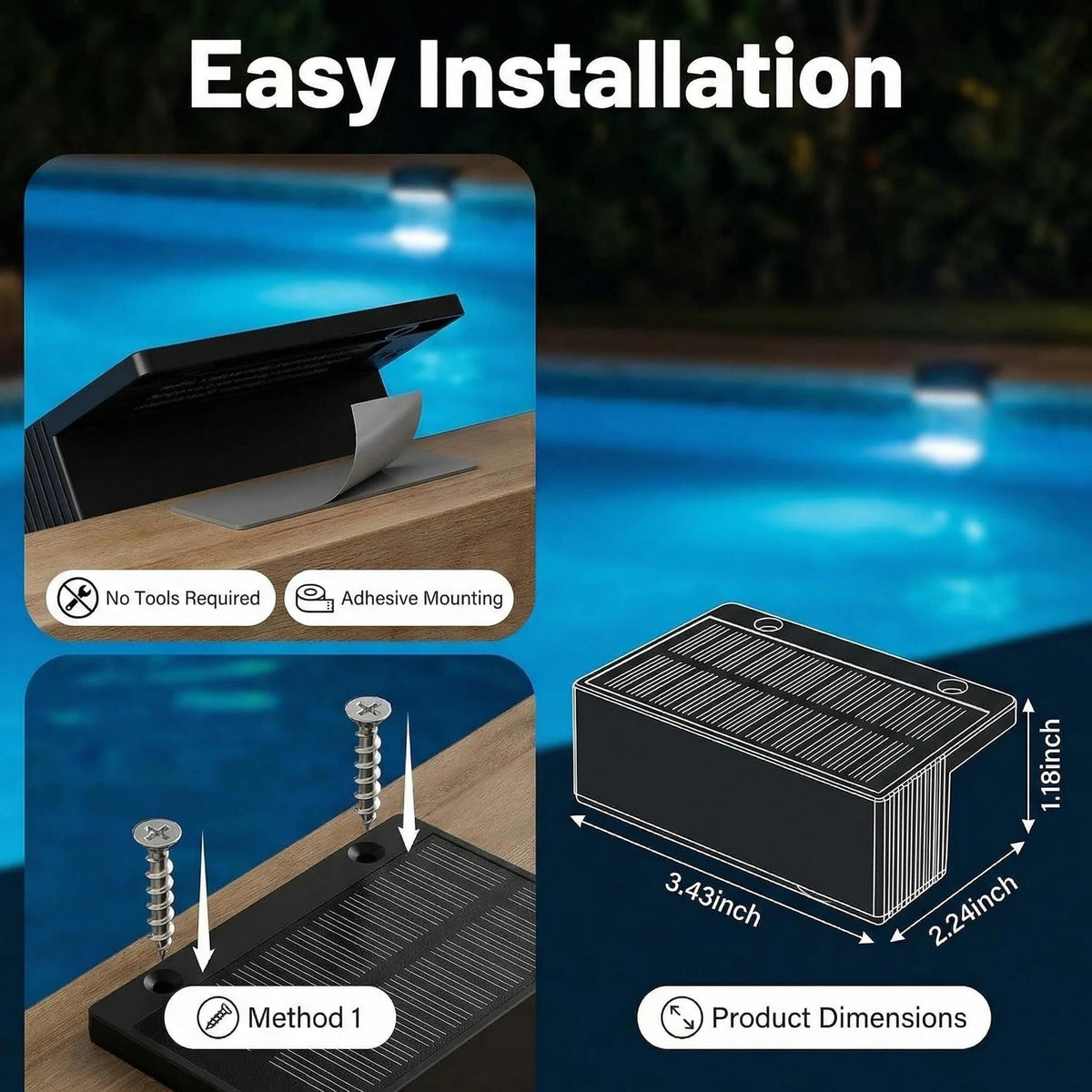 VOVG solar light in RGB cycle enhances backyard parties after dark.