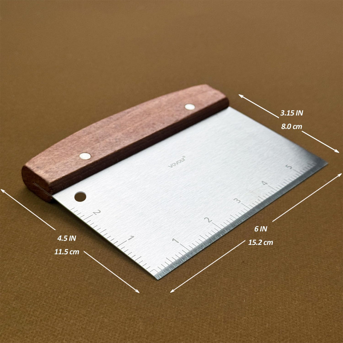 Vovoly bench scraper thickened steel emphasizes durability and rust resistance for long-lasting use