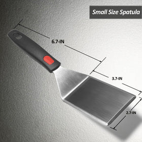 Vovoly silicone-handle spatula shows full tang grip for durable, non-slip cooking.