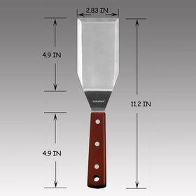 Vovoly spatula ideal for grilling on flat top grills and burgers.