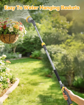 VOXON watering wand showing ten spray patterns for versatile tasks