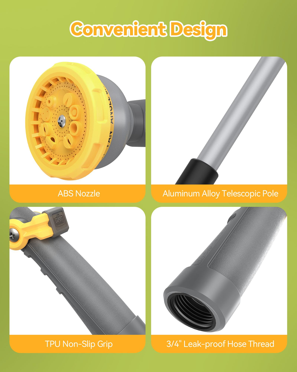 VOXON watering wand with universal 3/4 inch GHT fitting