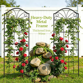 VOXOR rose trellis supports climbing vines and blooms.