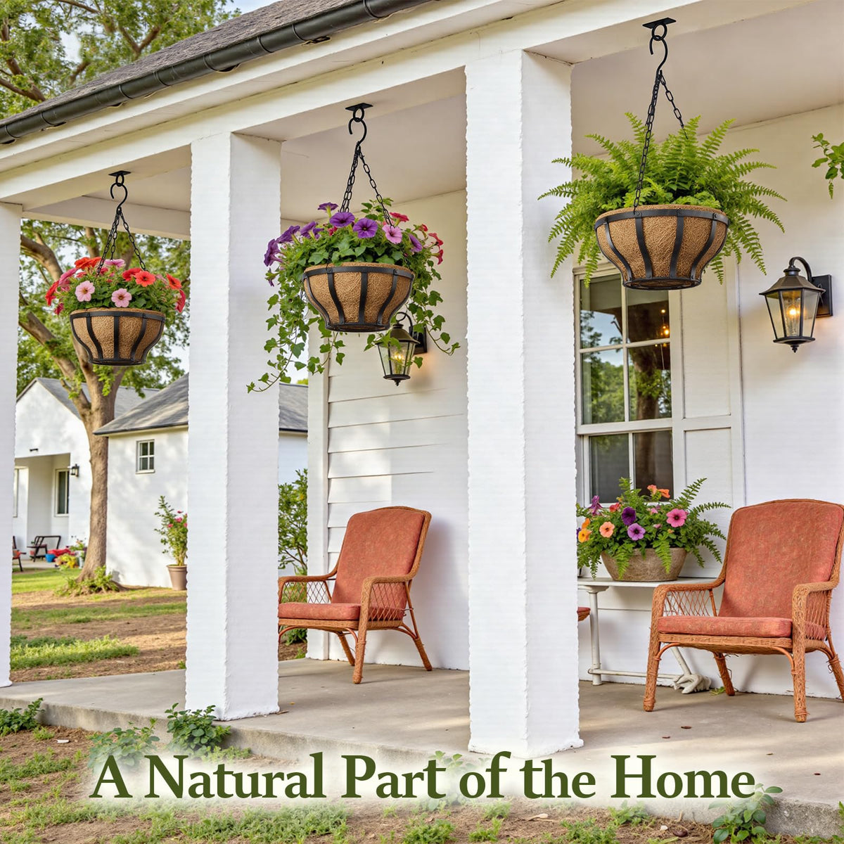 VOXOR basket ideal for flowers, herbs, and green accents year-round.