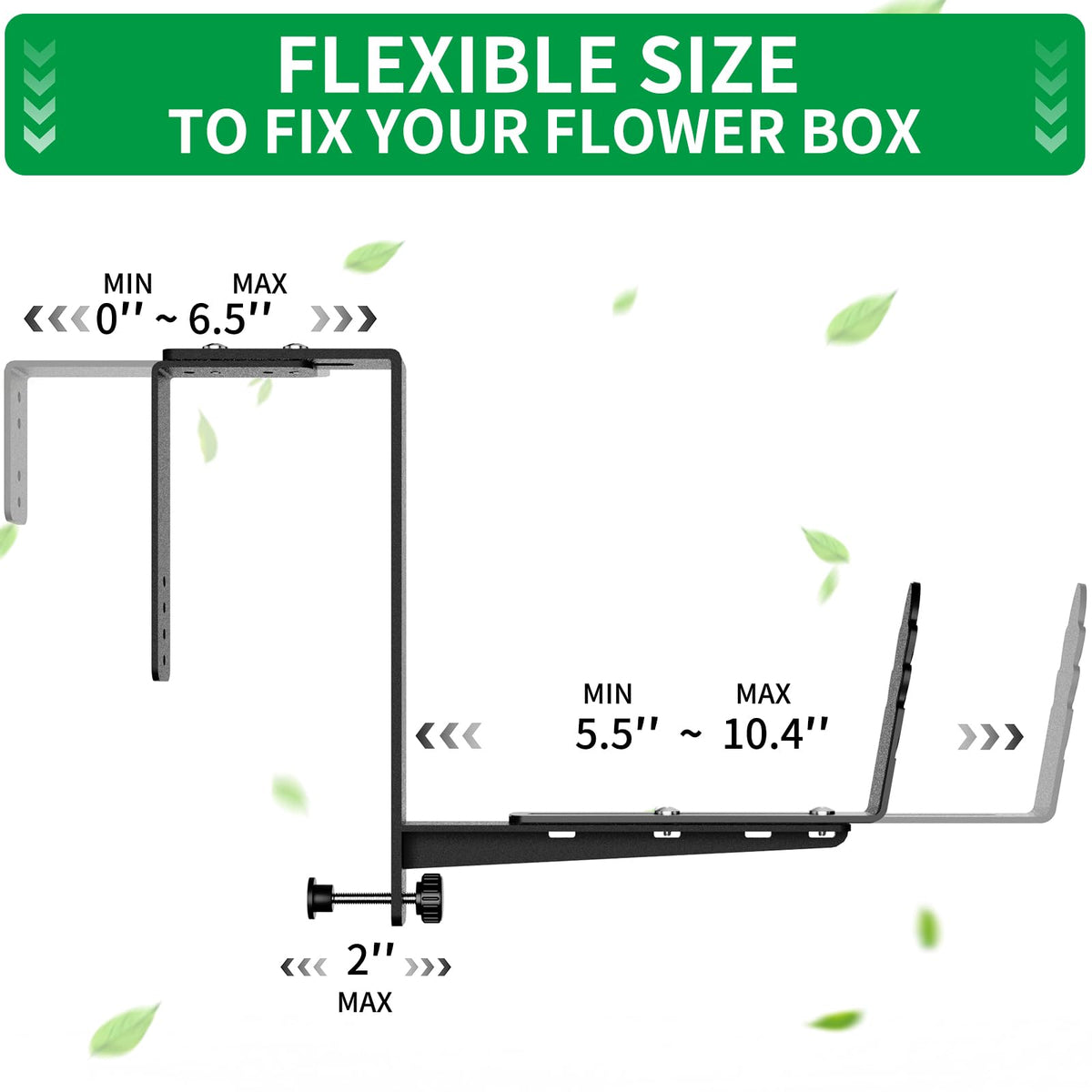 VOXOR heavy-duty iron brackets provide sturdy support for planters