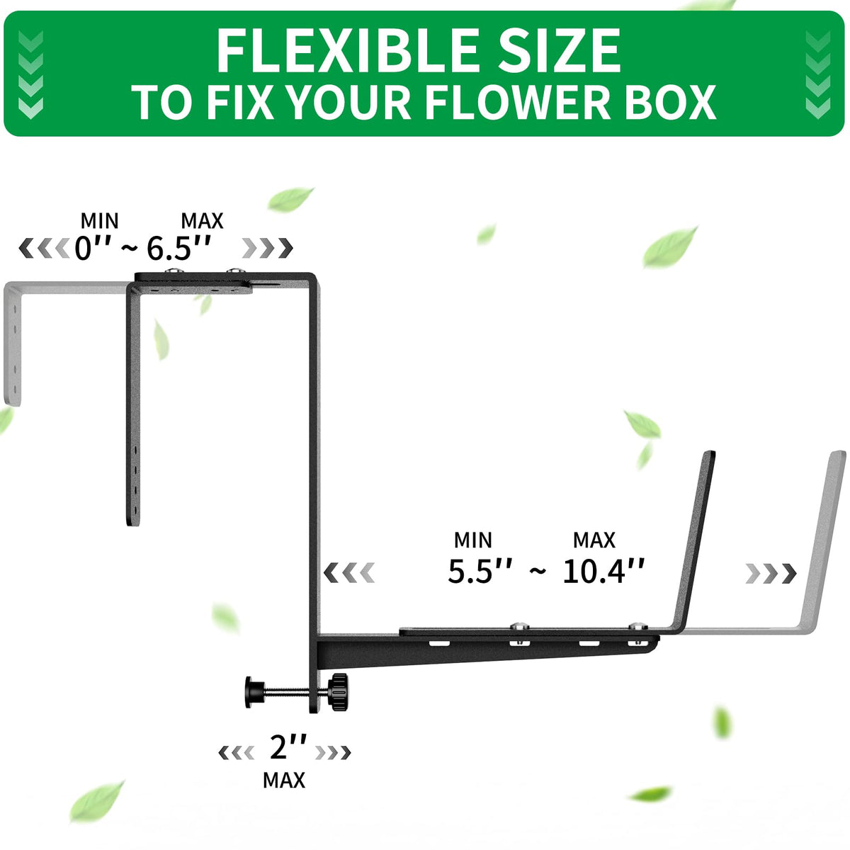 Durable VOXOR brackets with base adjustable width for various planters.