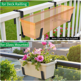 Reinforced bottom support on VOXOR brackets keeps planters level.