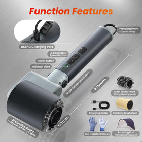 VOXPOA cordless grill cleaner with long battery life for grilling outdoors.