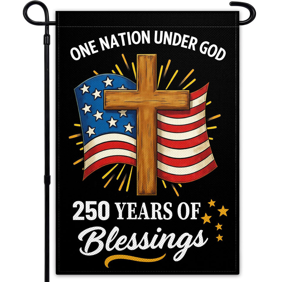 VOZUN 250th Blessing America flag, garden display, double-sided vibrant print.
